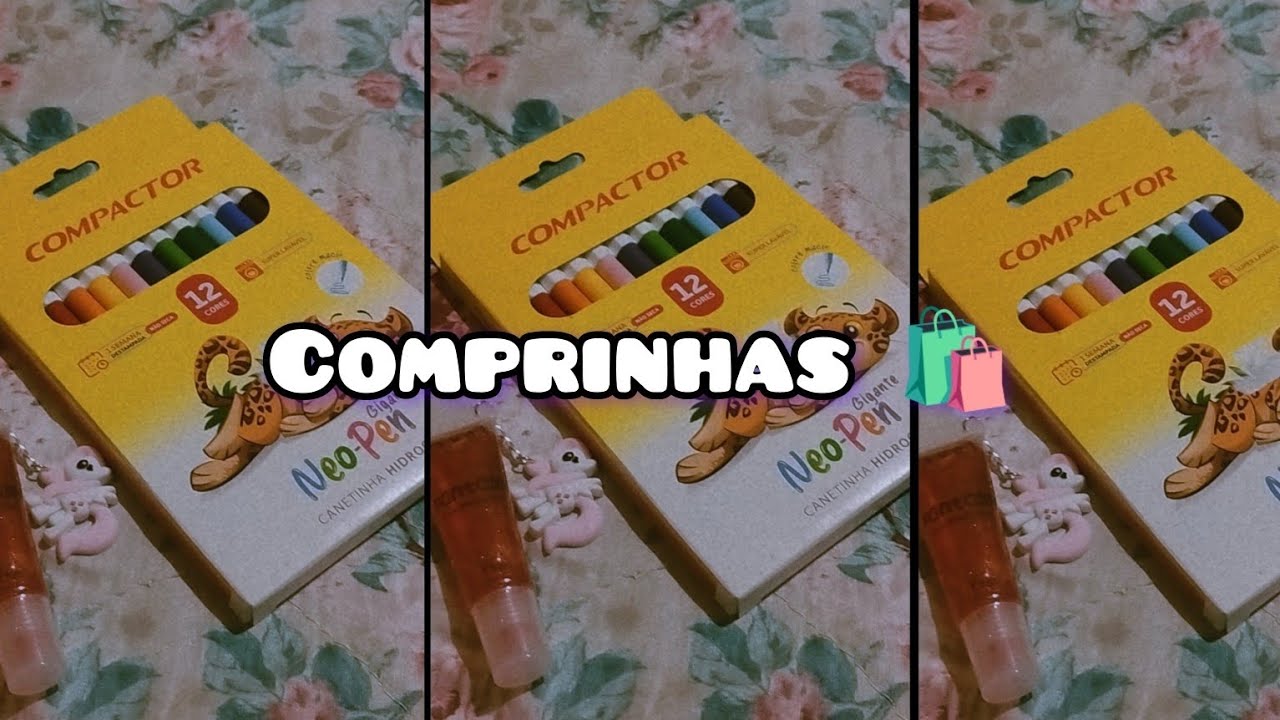 Mais materiais para pintar os nossos livros de colorir 🛍️🛒 canetinha da compactor 😃