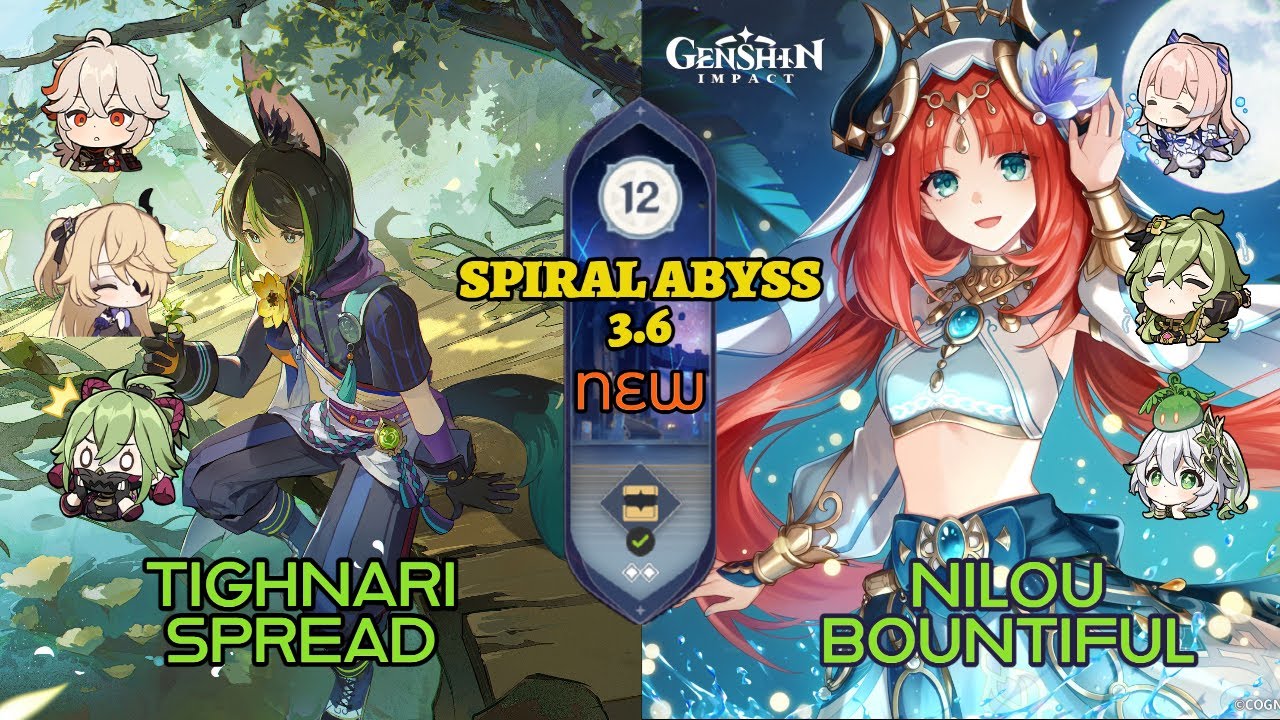 C1 Tighnari Spread & C0 Nilou Bountiful Bloom - Genshin Impact 3.6 - Spiral Abyss Floor 12 (9★)