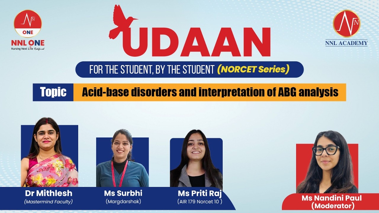 UDAAN Webinar (NORCET Series) | Acid-Base Disorders and Interpretation of ABG Analysis