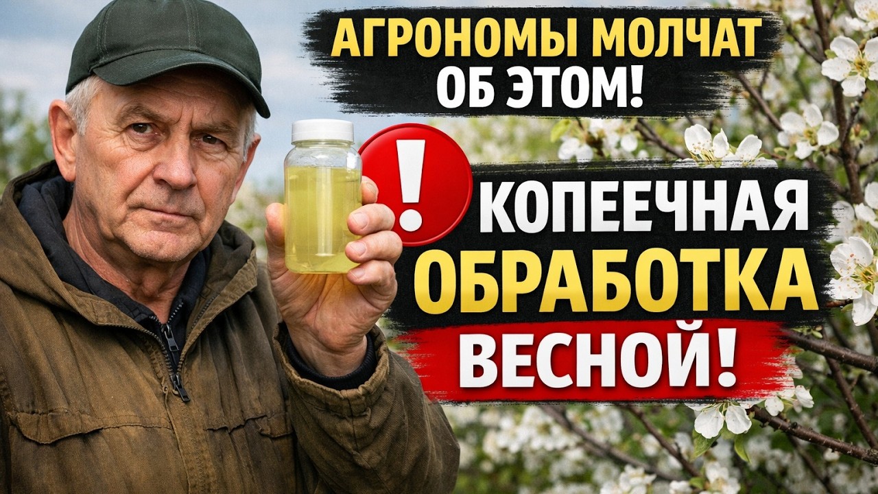 АГРОНОМЫ МОЛЧАТ ОБ ЭТОМ! Копеечное средство вместо купороса и мочевины. ОБЯЗАТЕЛЬНАЯ обработка сада