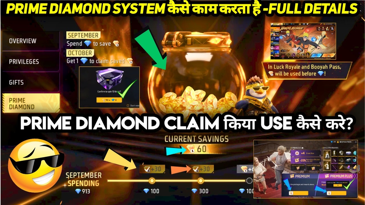 FF Prime System DIAMOND Ka Use Se Kya Hota Hai | Prime Diamond Use Kaise Karen | Free Fire New Event