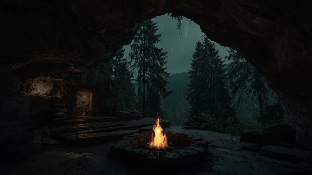 Heavy Cave Rain Sounds with Deep Echoes for Sleeping and Relaxatio