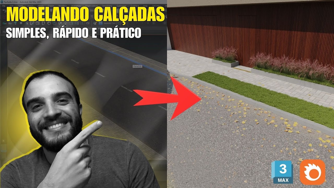 Como Modelar Calçada, Rua e Meio-Fio Realistas no 3ds Max | Tutorial Completo Passo a Passo