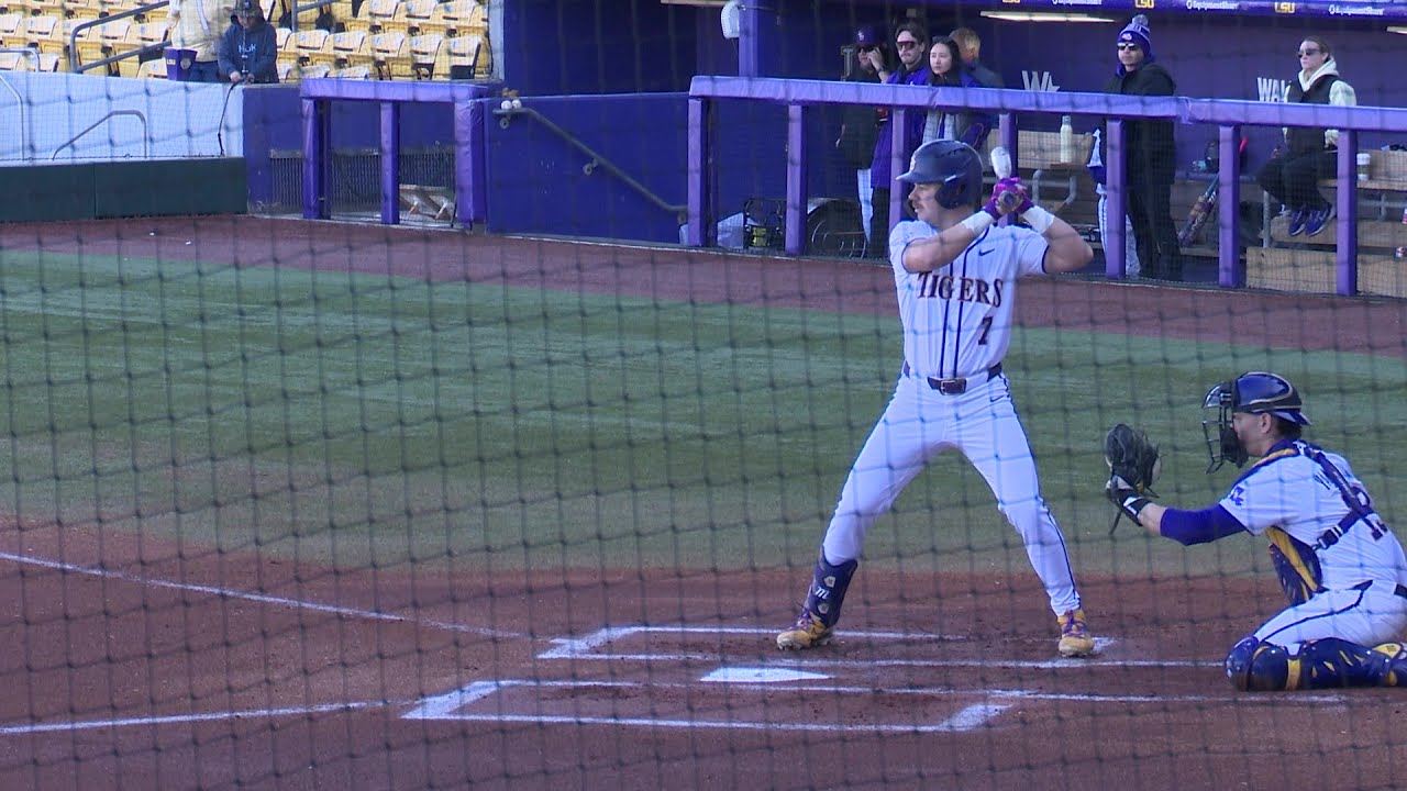 LSU baseball scrimmage footage from Sunday Feb. 1