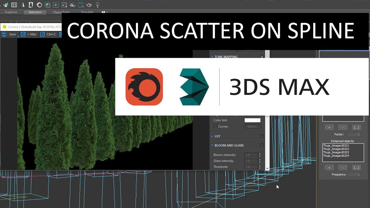 Как использовать Corona Scatter со сплайнами (для начинающих)