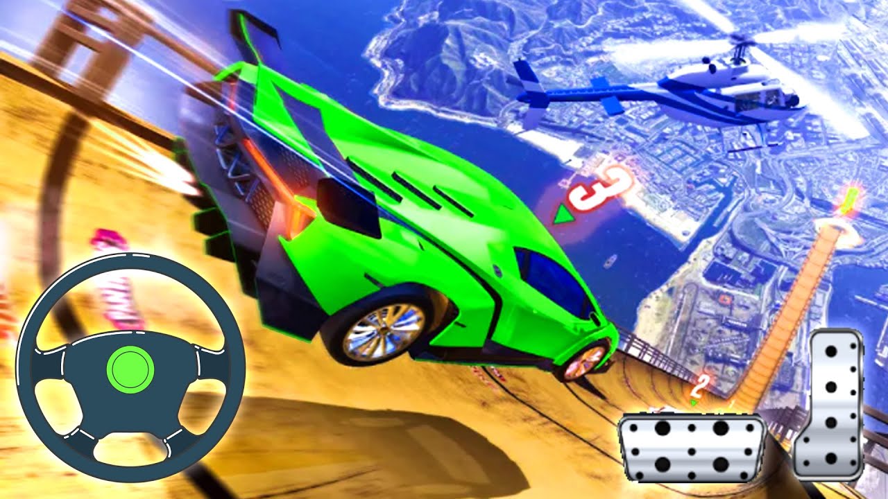 Extreme Car Stunt Driving Games Offline Car Games | Superhero Car Stunts Racing Car-Android Gameplay