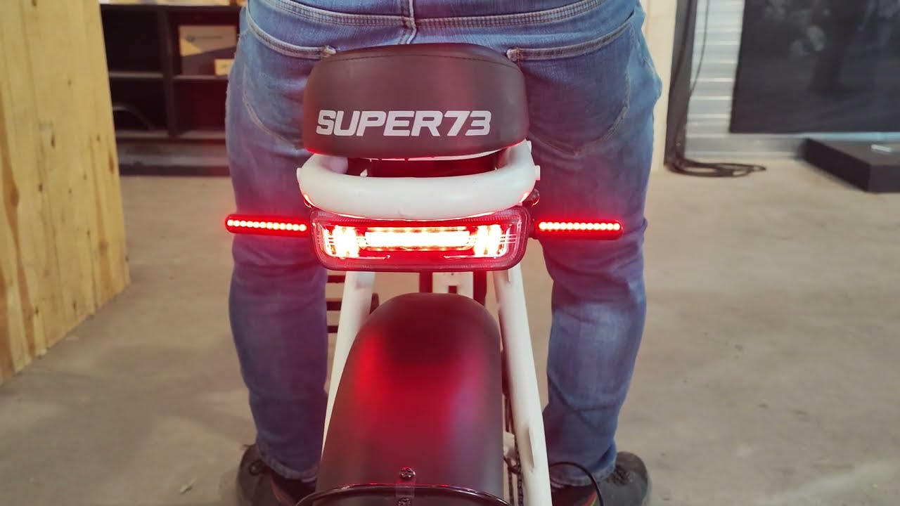 Super73 S2/RX turn signal indicator with brake tail light kit.