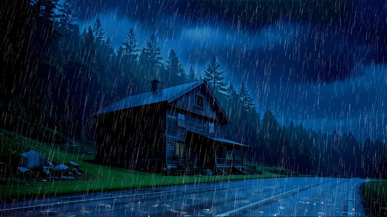Stormy Night Rain 🌧️ Thunder Sounds at a Forest Edge House #7
