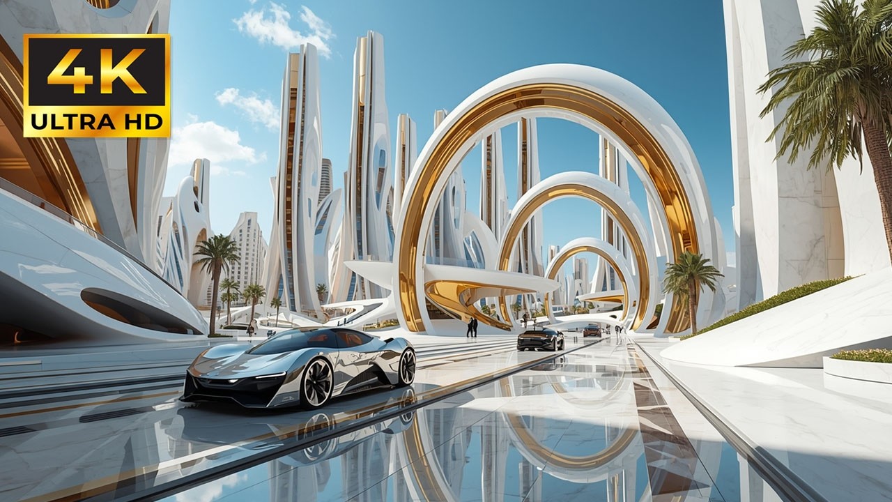 Future City 2050 in 4K: Smart Utopia, AI Transport & Luxury Life