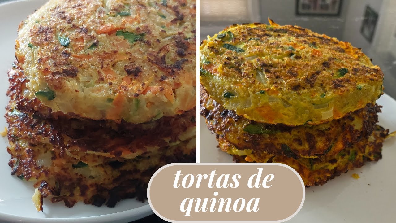 prepara la quinoa de esta forma, tortas de quinoa con vegetales