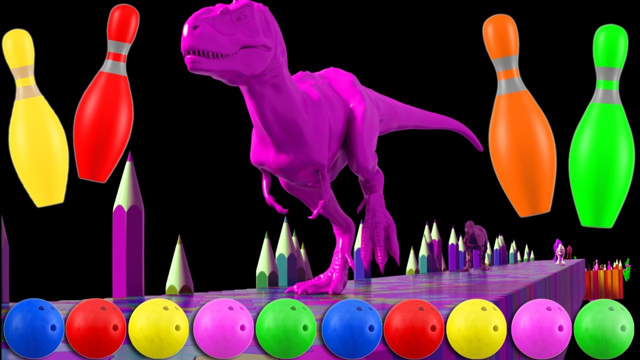 🎳 Bowling Ball Smashes Kinetic Sand Dinosaurs, Eggs, Shapes & Pins! 🦖🌈 Fun Learning for Kids! 🌟
