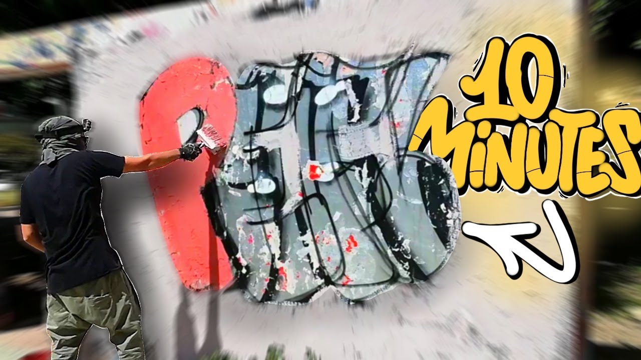 HOW FAST CAN I PAINT WITH BUCKET PAINT? | 10 minutes CHEAP challenge!