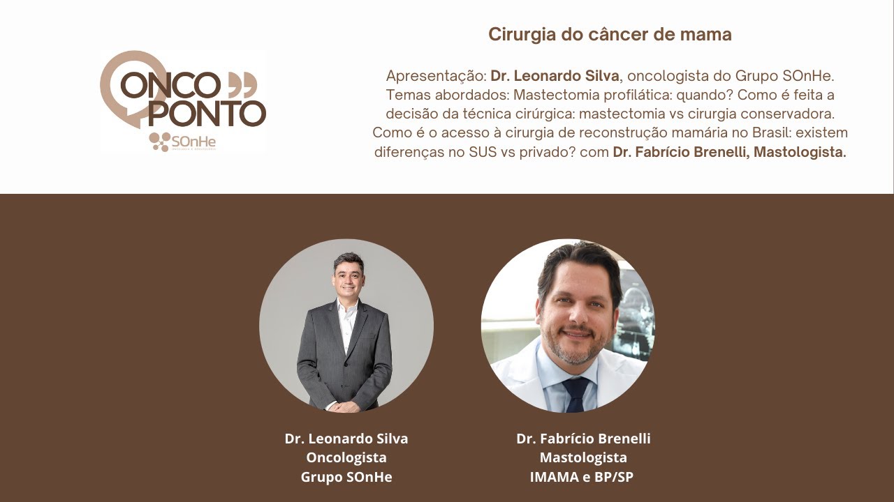 Onco Ponto - Oncologista do Grupo SOnHe: Leonardo Silva entrevista o Mastologista Fabricio Brenelli.