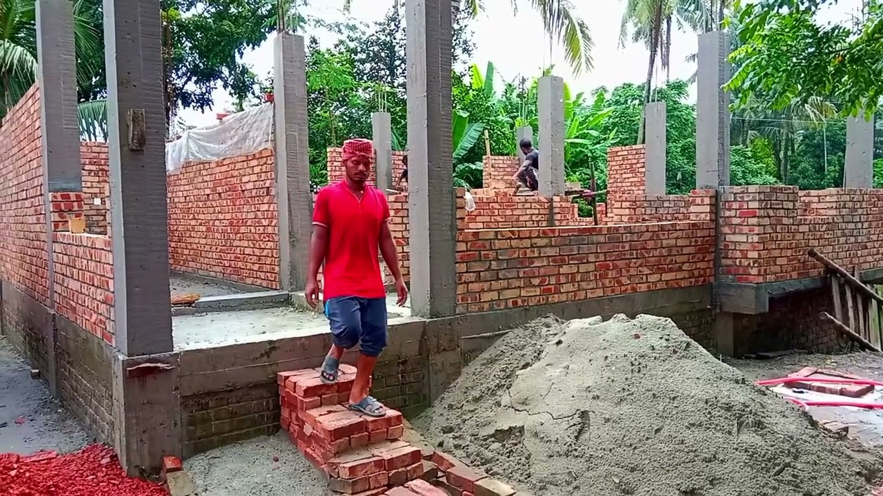 তিন রুমের একতলা বাড়ির ডিজাইন। খরচ 8 লক্ষ টাকা। কলাম বাড়ির ছাদ না দিয়ে গাঁথুনি করলে কি সুবিধা
