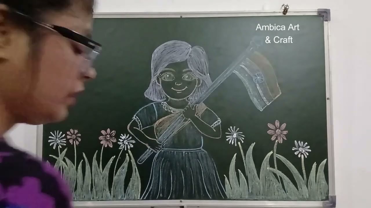 Repulic Day  blackboard decoratio /  Blackboard decoration with chalk /Blackboard decoration