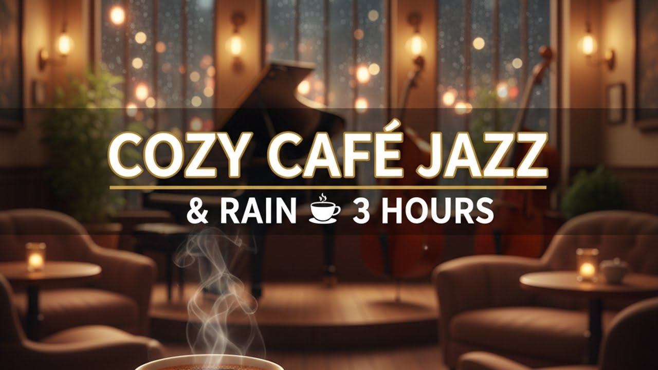 ☕ Cozy Café Jazz & Rain | 3 Hours Smooth Jazz for Studying, Working & Relaxing