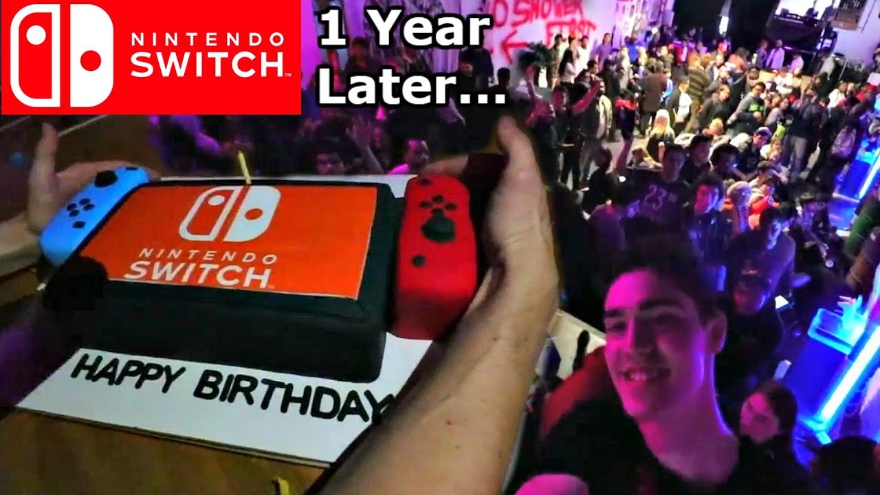 I Threw a BIRTHDAY PARTY for the Nintendo Switch & OVER 500 PEOPLE SHOWED UP!!