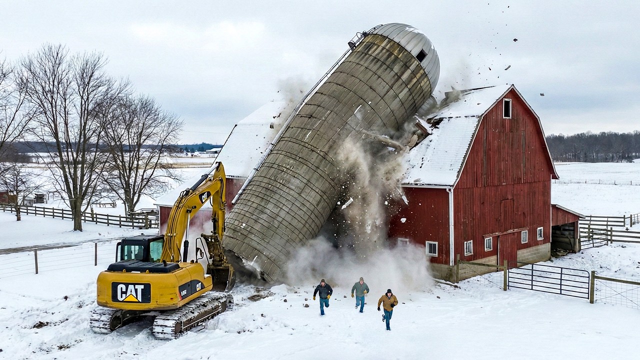 Demolition Idiots: Massive Silo & Water Tower Fall WRONG WAY | Dangerous Building Implosion #12