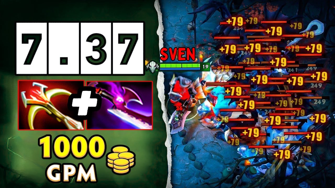 Sven Heavy Burst Damage 38Kills 950GPM Farm Machine🔥Daedalus + Silver Edge One Shot 7.37