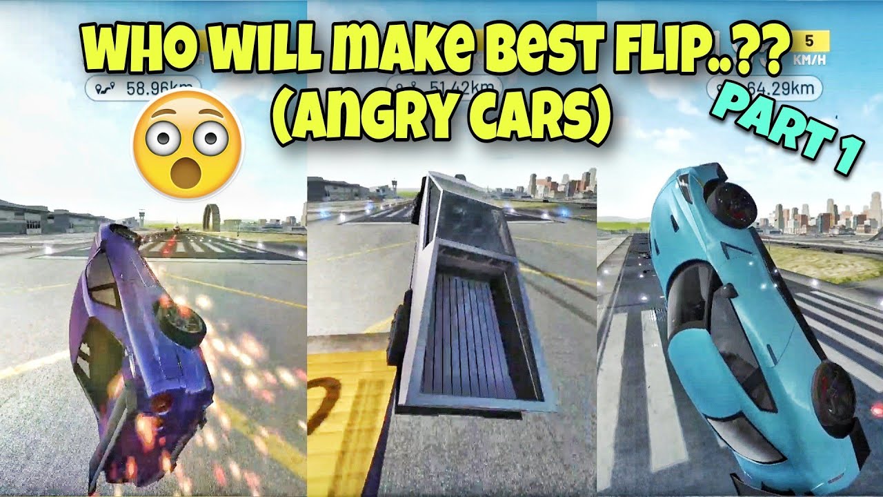 who will make best flip..?? (Angry cars)😱part1 ||Extreme car driving simulator||