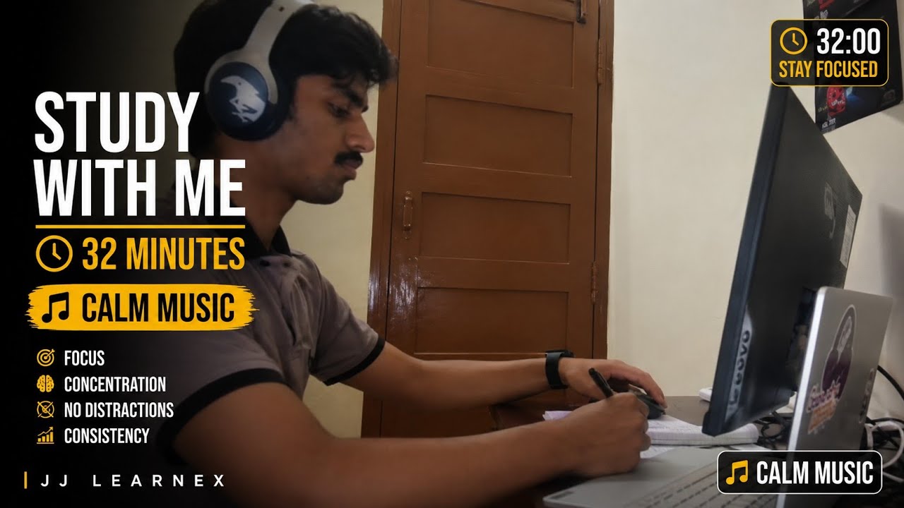 Study With Me | Calm Music | 30 Minutes | JJ Learnex 
