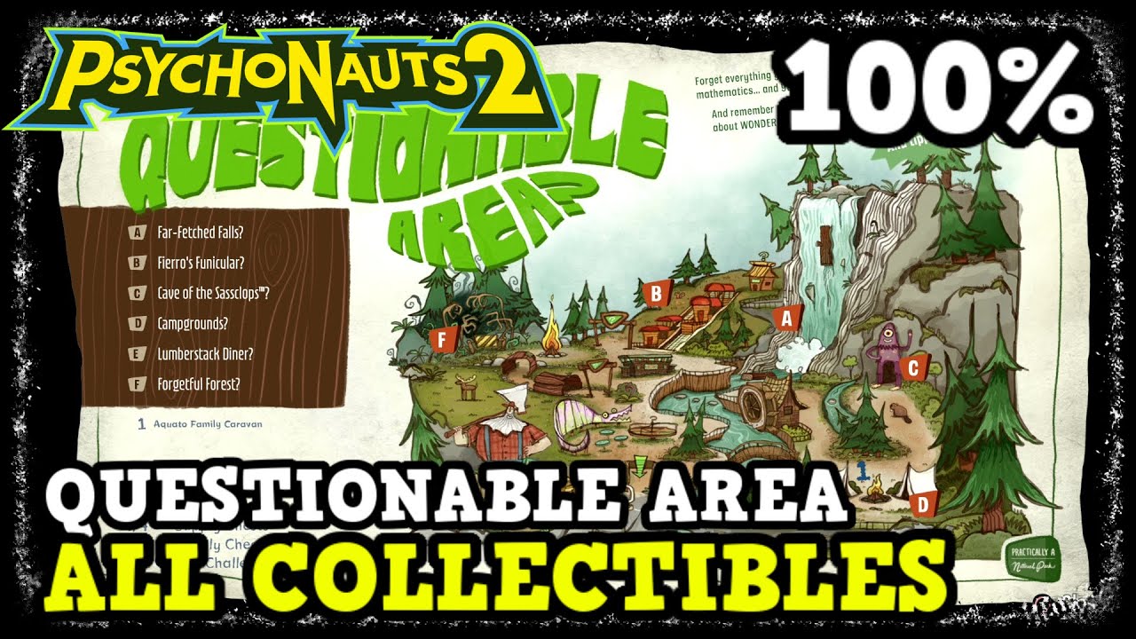 Psychonauts 2 Questionable Area All Collectible Locations (PSI Cards & Markers, Supply Chests & Keys