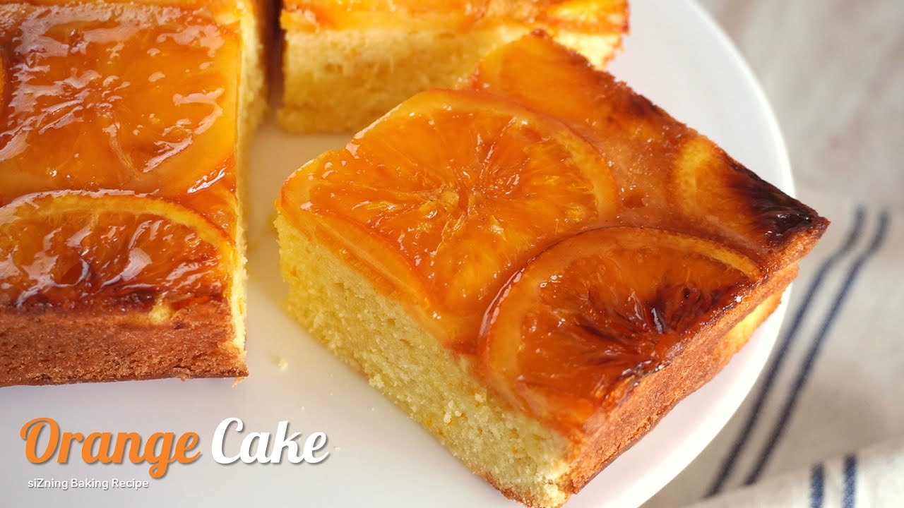 상큼하고 촉촉한 🍊 '오렌지 스퀘어 케이크' 만들기: Orange cake, Upside down cake｜siZning