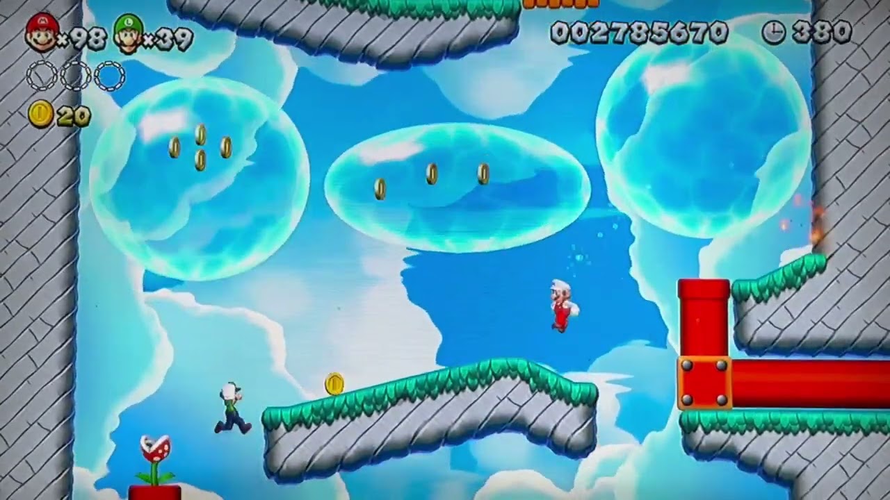 New Super Mario Bros.U | A Quick Dip in the Sky (2 player)