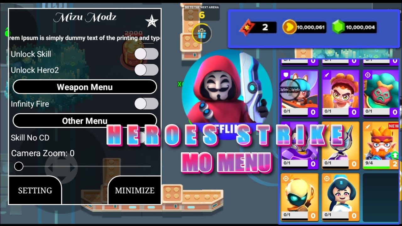 Heroes Strike Offline Mod Menu Version 90