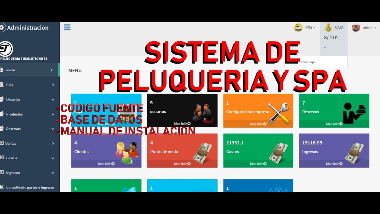 sistema de ventas y reservas peluqueria con codigo fuente