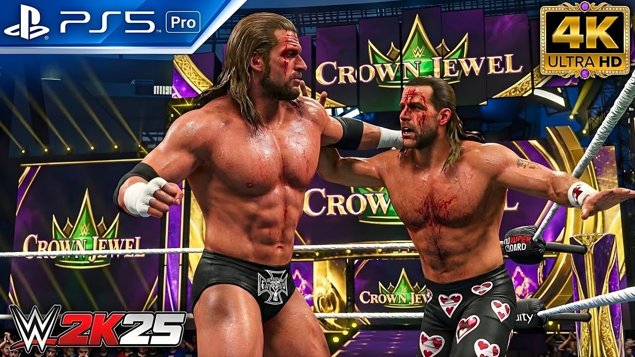 WWE 2K25 | Shawn Michaels vs Triple H | Tables Match at Crown Jewel | PS5 Pro 4K60