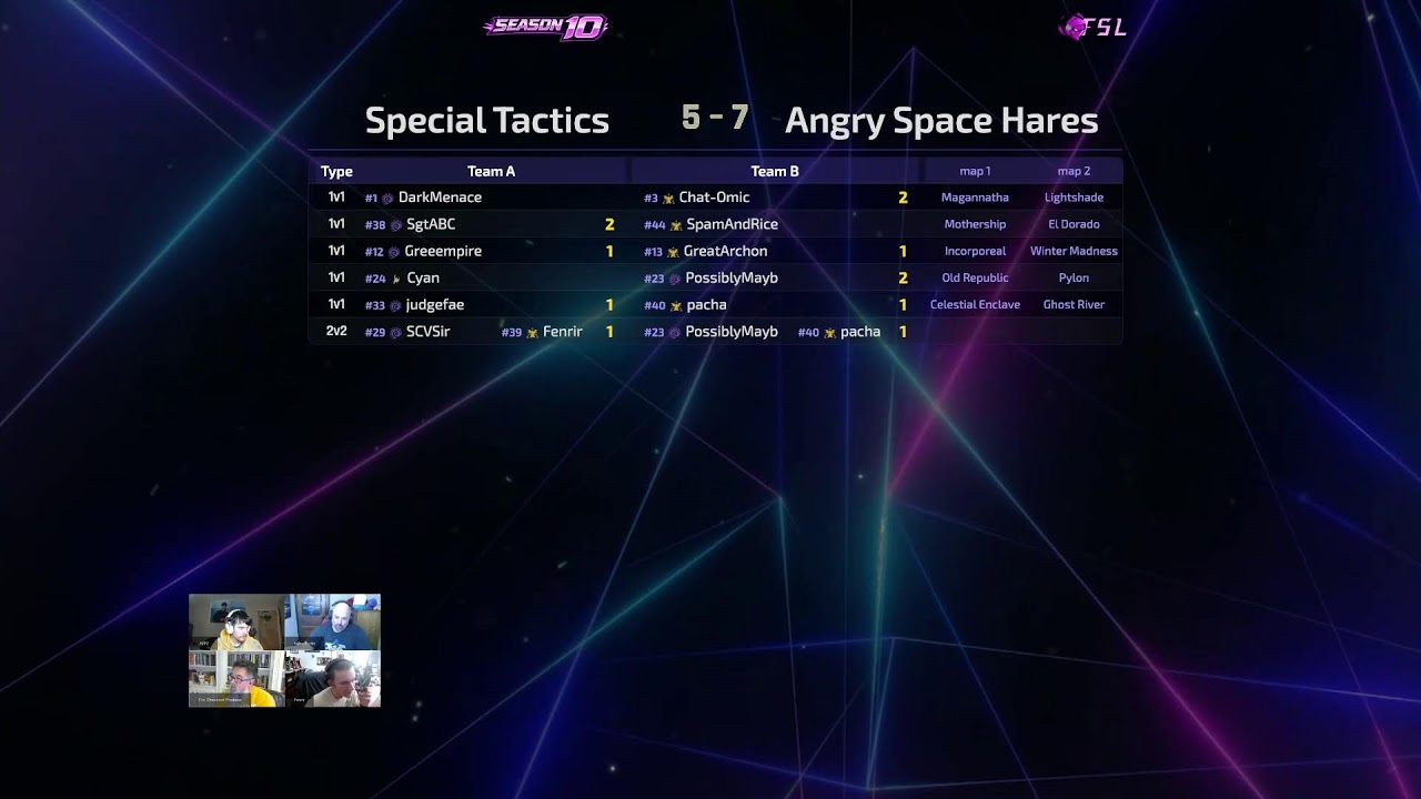 FSL season 10 last-seeding: Angry Space Hares vs Special Tactics
