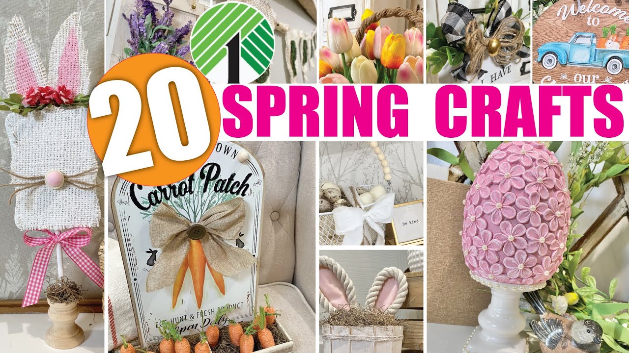 20 NEW (Spring) Dollar Tree Crafts | EASY Farmhouse DIY Decor