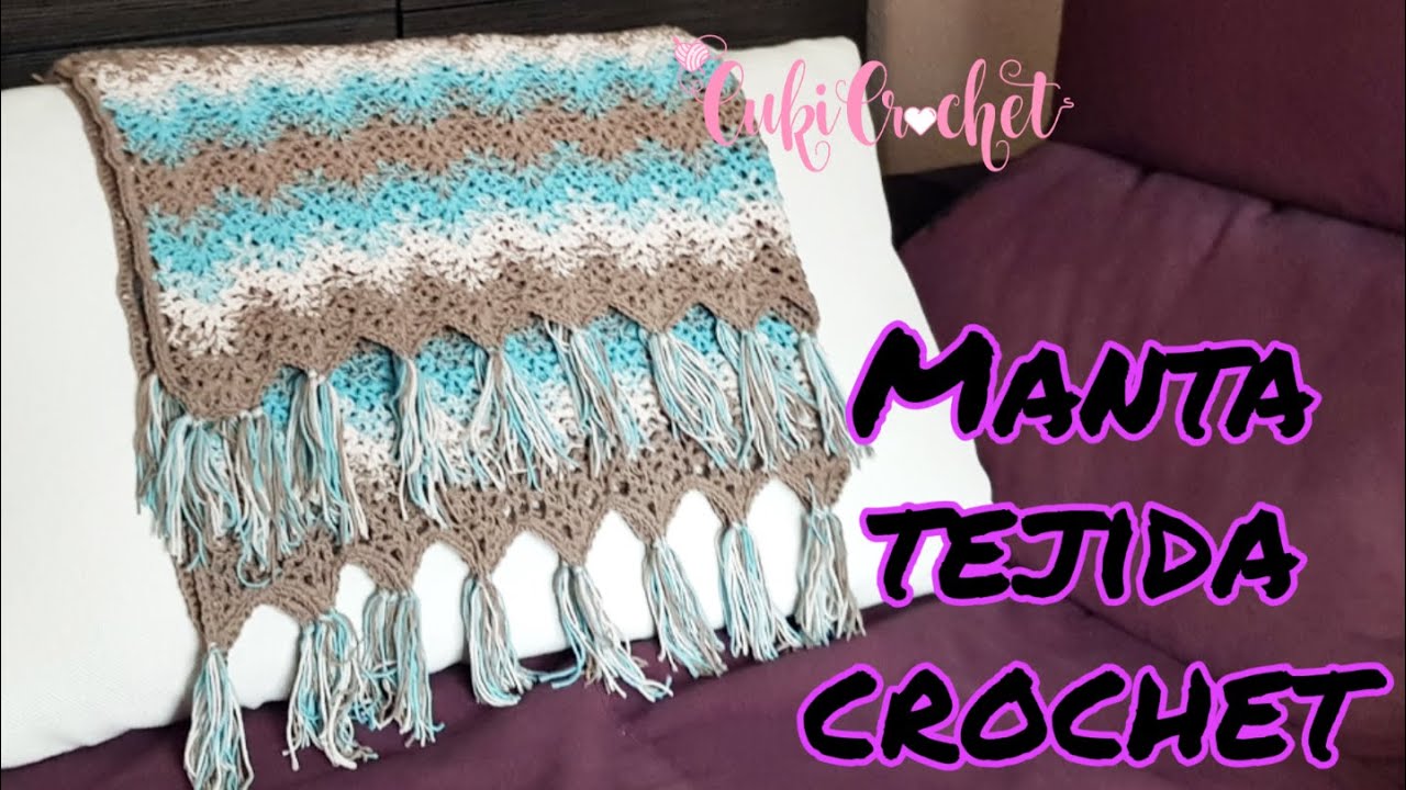 CÓMO TEJER MANTA A CROCHET.  Fácil. Paso a paso.
