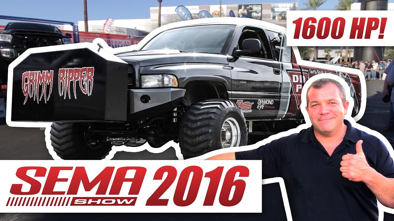 Grim Ripper: 1600hp Diesel Sled Pull Truck Build Interview - SEMA   Show 2016