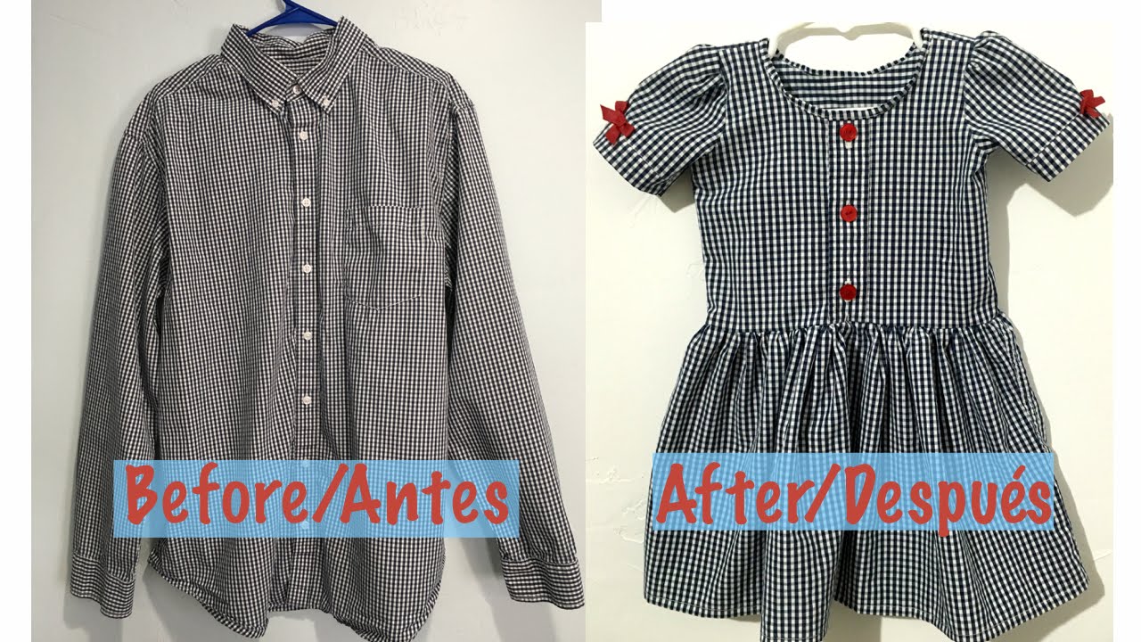 Camisa de Hombre a Vestidito de Niña/Men's Shirt into a Little Dress