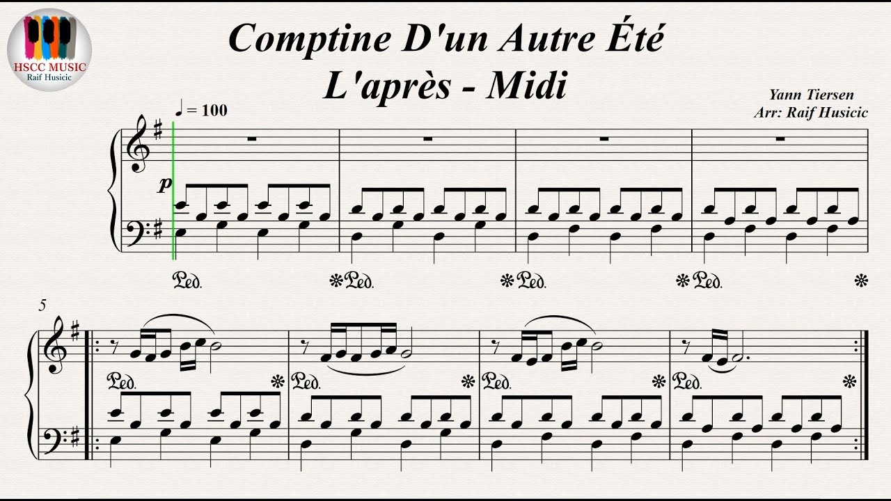 Comptine D'un Autre Été, L'après - Midi, (Die Fabelhafte Welt der Amélie) - Yann Tiersen, Piano