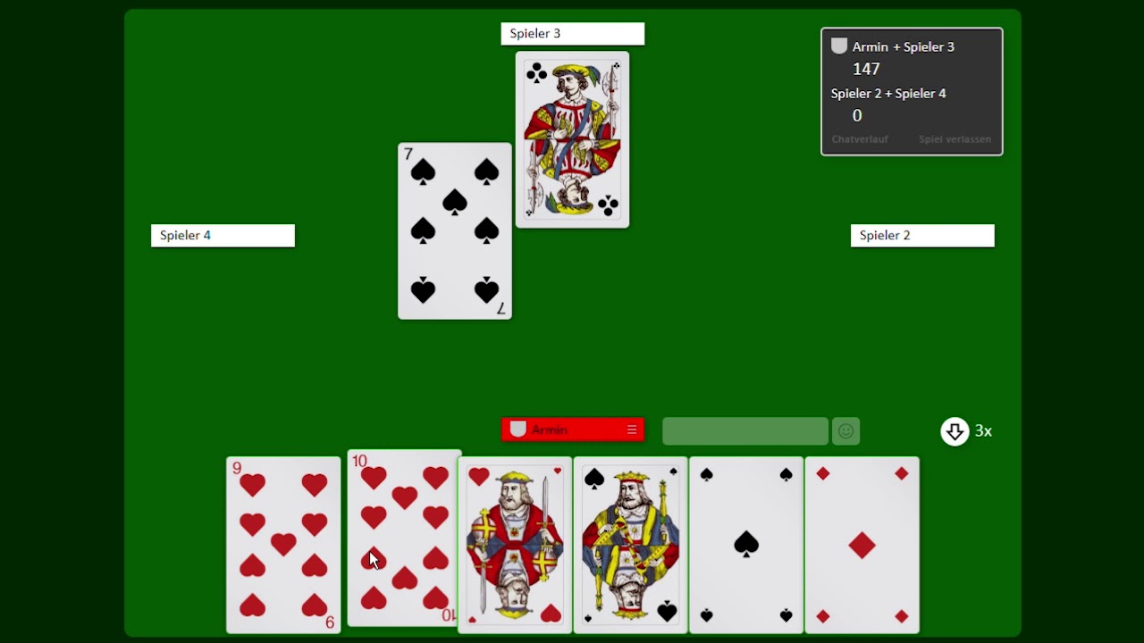 Online Jassen: Obenabe Match (kantonsjass.ch)