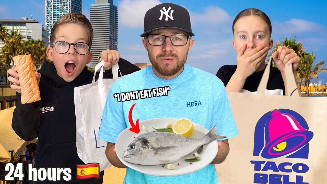 KIDS control WHAT WE EAT for 24 HOURS in BARCELONA!! 🇪🇸