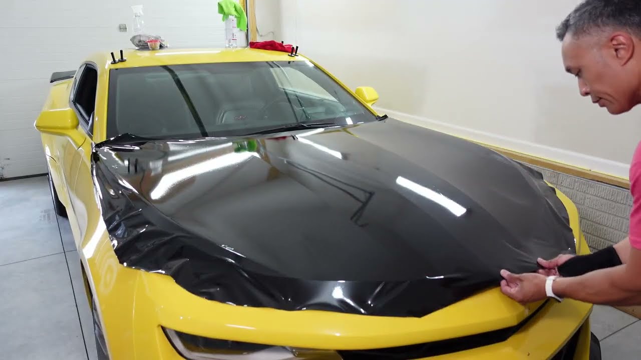Как оклеить капот Chevrolet Camaro SS виниловой пленкой