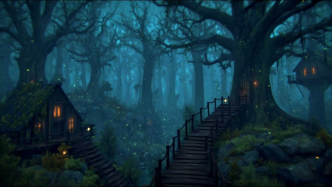 Fantasy Music for Relaxation and Anxiety Relief | Walk Through The Elven Path pt.2 | Rain Ambience