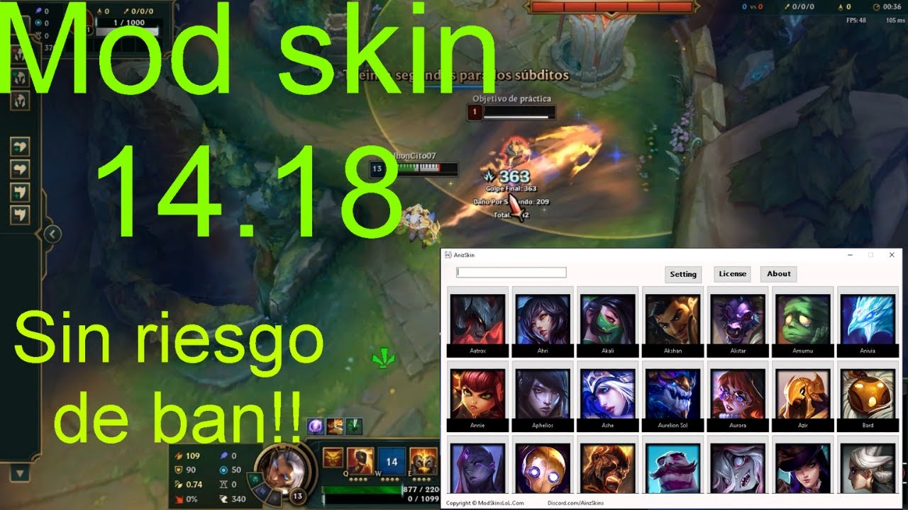 Mod skin lol 14.18 sin riesgo de ban!!