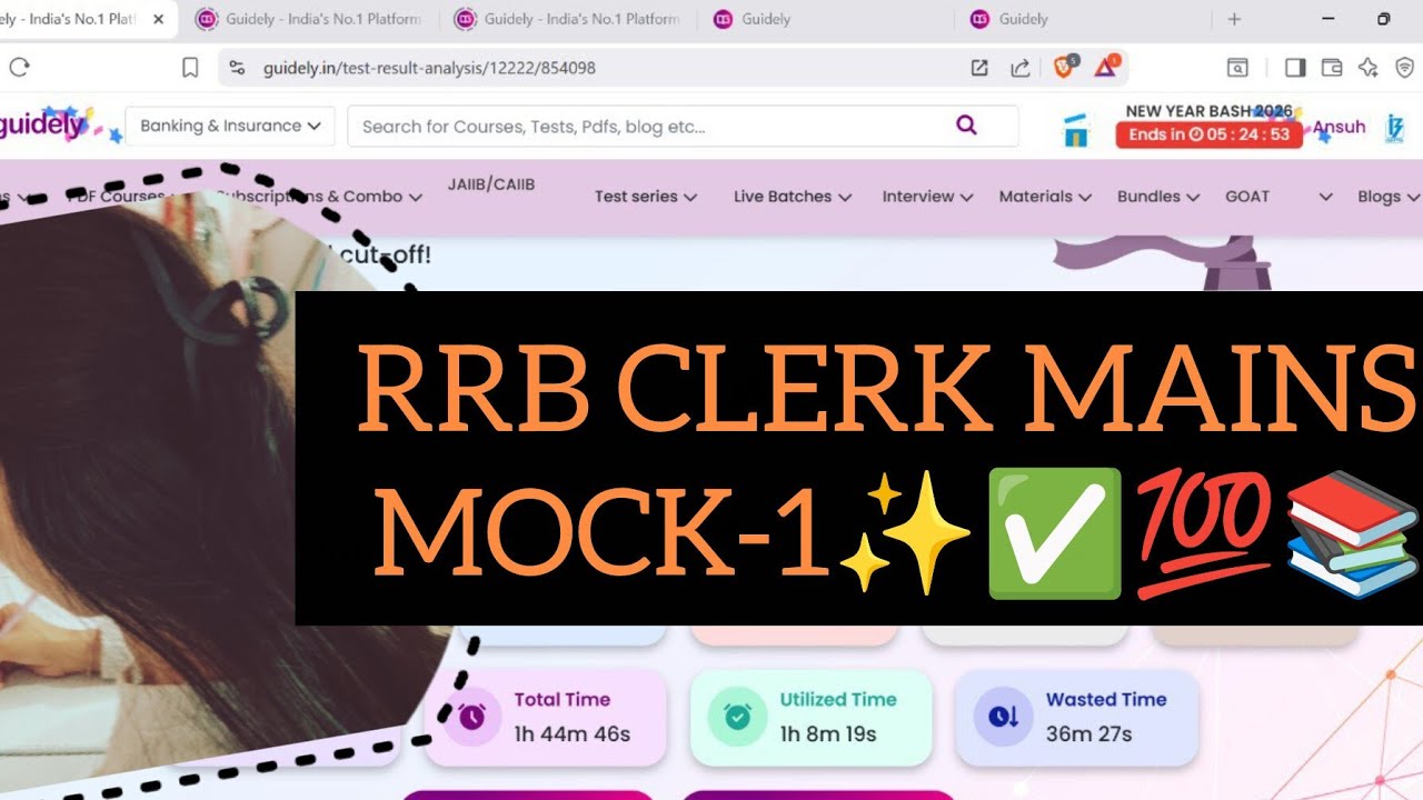 RRB CLERK  Mains Mock-1✨💯📚🧿short analysis #banking #rrb #sbi #ibps 