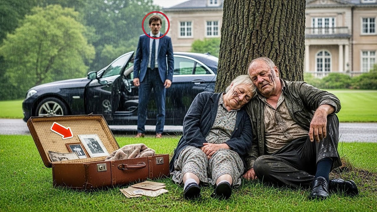 The Millionaire Stopped in Shock When He Saw an Elderly Couple Collapsed in the Rain Outside His..