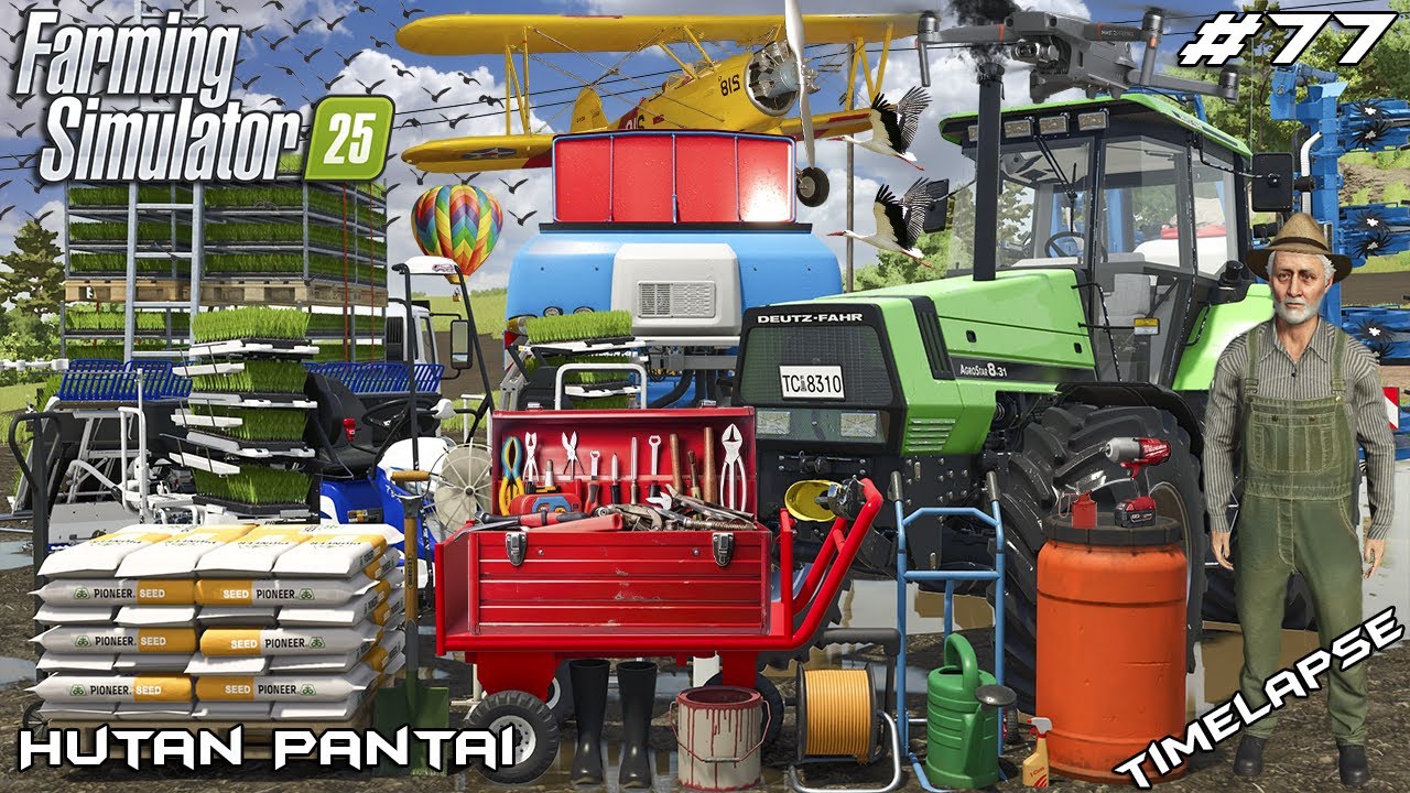 DEUTZ-FAHR AT WORK: PLANTING RICE AND CORN FIELDS 🚜🌾🌽 | HUTAN PANTAI | Farming Simulator 25 | EP 77