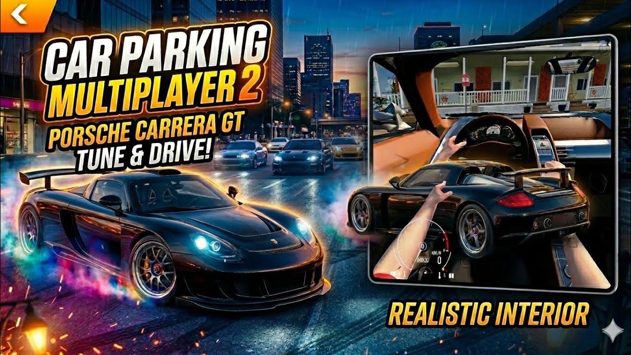 PORSCHE CARRERA GT Open World Game -Car Parking Multiplayer 2 4K Max Graphics 🖇🔥