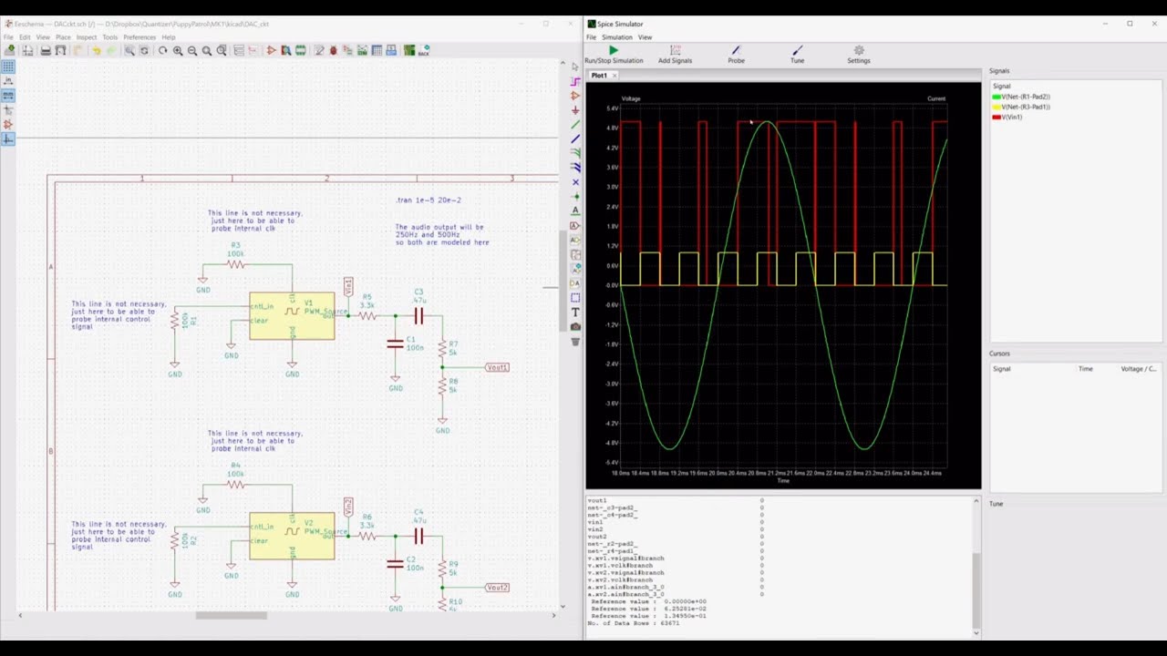 KiCad Tutorial - Simulate Digital to Analog Converter (DAC)