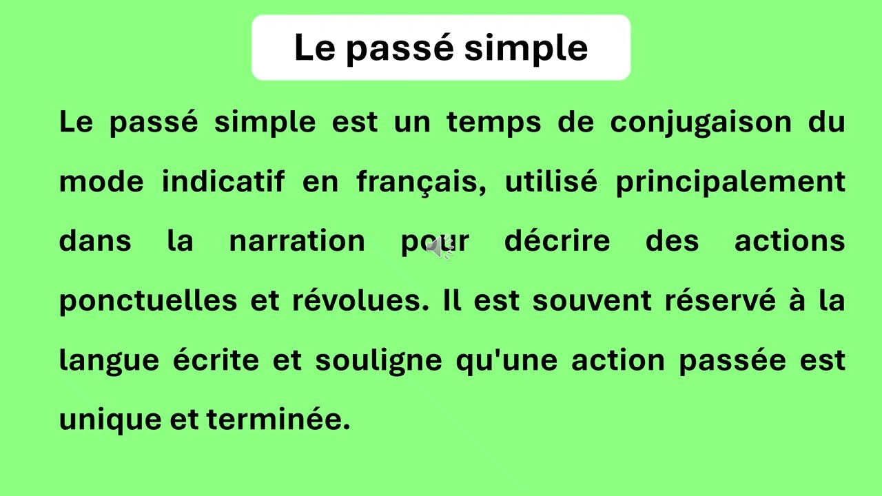 Le passé simple في 20 ثانيه