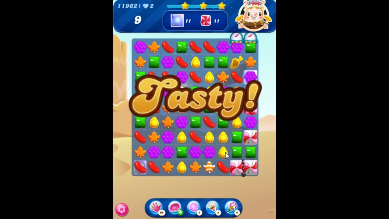 Candy Crush Saga Level 11962 - 3 Stars, 26 Moves Completed