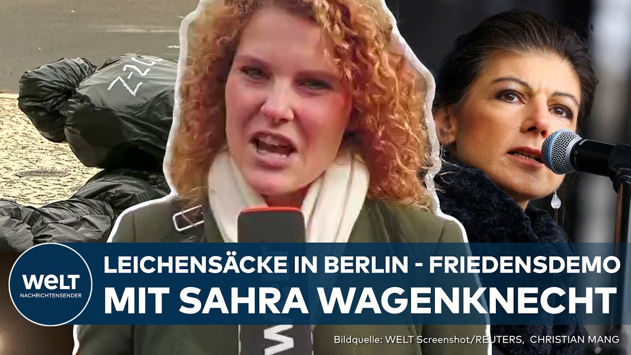 BERLIN: Leichensäcke am Brandenburger Tor - Sahra Wagenknecht soll auf Friedensdemo Rede halten
